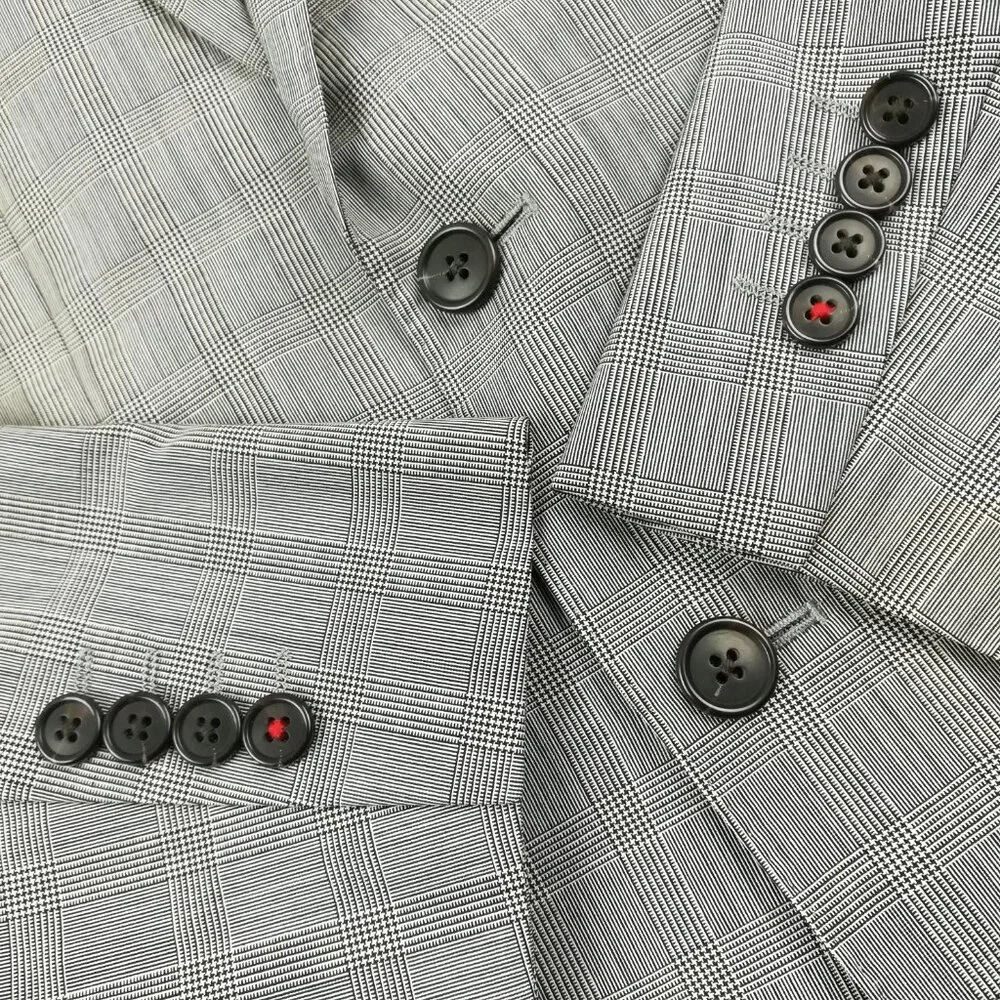 Brooks Brothers Sport Coat Angelico Italian Wool Glen Plaid Red Fleece Gray 36S
